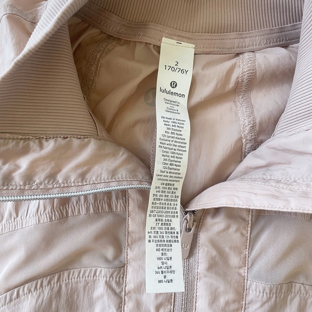 Lululemon Serve It Jacket Cropped Mesh Training Bomber Muse Pink Size 2 - Picture 10 of 10